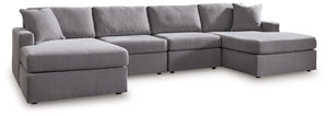 Looking cool and contemporary is great. But when it comes down to it, youâ€™re all about low-maintenance lounging. With the performance fabric on this sectional with chaise, cleaning spills is a breeze. Its customizable modular design caters to your ever-