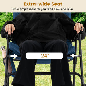 Â The 24â€ extra-wide seat offers ample room for you to sit back and relax<br>Â Ensure stable and reliable support with q sturdy metal frame<br>Â Hold up to 500 lbs strong loading capacity for most users<br>Â The smooth rocking motion provides you with u