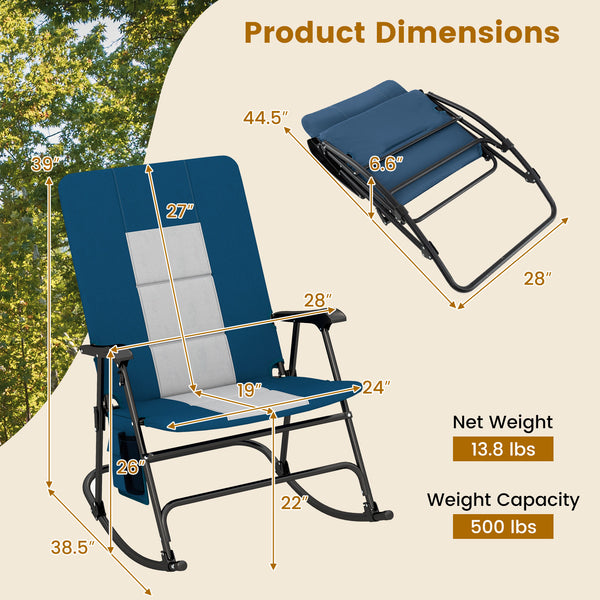 Â The 24â€ extra-wide seat offers ample room for you to sit back and relax<br>Â Ensure stable and reliable support with q sturdy metal frame<br>Â Hold up to 500 lbs strong loading capacity for most users<br>Â The smooth rocking motion provides you with u