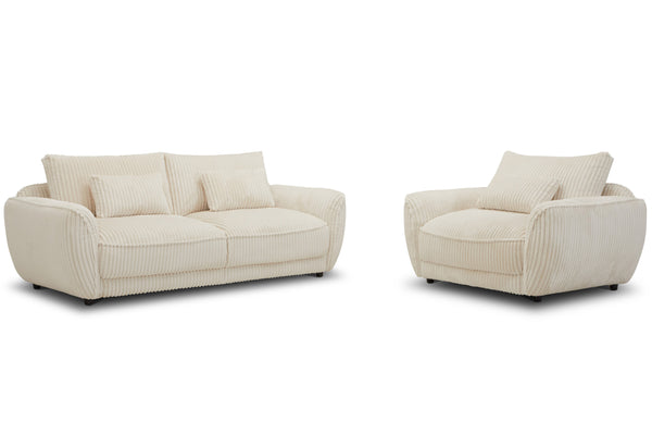 Utopia - Mega Ivory Sofa and 2 Chair and Half