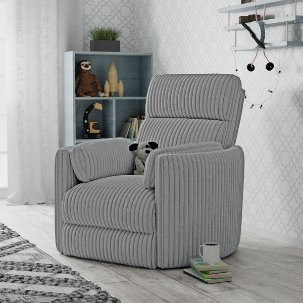 Radius - Mega Grey Power Swivel Glider Recliner Two Pack