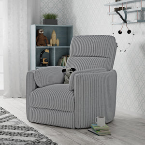 Radius - Mega Grey Swivel Power Glider Recliner