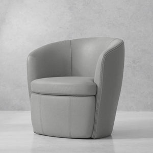 Barolo - Steamboat Ice 100% Italian Leather Swivel Club Chair