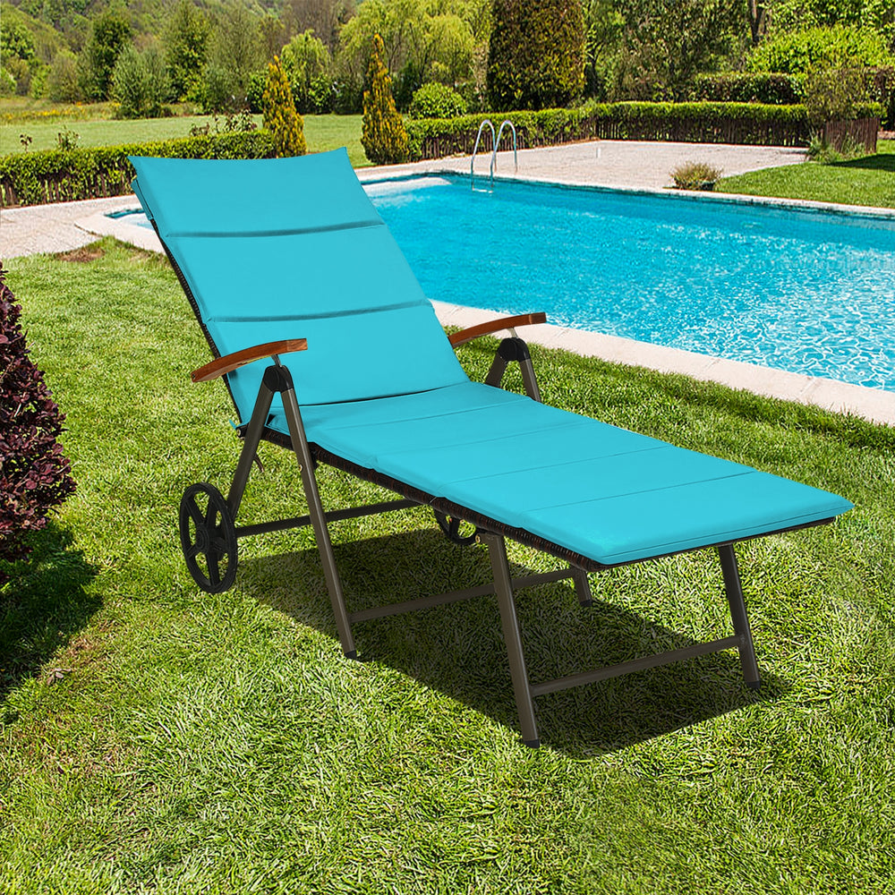 Sturdy aluminum construction holds up to 385 lbs<br>Ergonomic backrest with armrest fits your body curve to a better enjoyment<br>Soft non-woven cushion  provides a more comfortable relax<br>Environmentally friendly PE rattan  breathable and waterproof  s