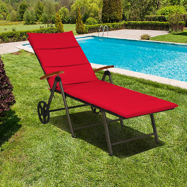 Sturdy aluminum construction holds up to 385 lbs<br>Ergonomic backrest with armrest fits your body curve to a better enjoyment<br>Soft non-woven cushion  provides a more comfortable relax<br>Environmentally friendly PE rattan  breathable and waterproof  s