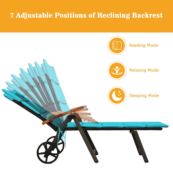 Sturdy aluminum construction holds up to 385 lbs<br>Ergonomic backrest with armrest fits your body curve to a better enjoyment<br>Soft non-woven cushion  provides a more comfortable relax<br>Environmentally friendly PE rattan  breathable and waterproof  s