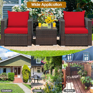 Made of sturdy steel and premium rattan  the sofa set is sturdy and durable which can be used for a long time. Â  Comes with a tempered glass top table  not only can you place some drinks or snacks on the hard tabletop to take conveniently but also some d