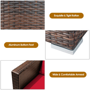 Made of sturdy steel and premium rattan  the sofa set is sturdy and durable which can be used for a long time. Â  Comes with a tempered glass top table  not only can you place some drinks or snacks on the hard tabletop to take conveniently but also some d