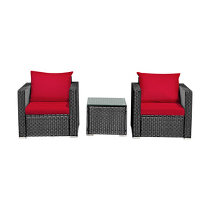 Made of sturdy steel and premium rattan  the sofa set is sturdy and durable which can be used for a long time. Â  Comes with a tempered glass top table  not only can you place some drinks or snacks on the hard tabletop to take conveniently but also some d