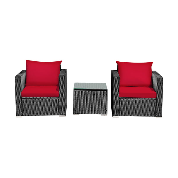 Made of sturdy steel and premium rattan  the sofa set is sturdy and durable which can be used for a long time. Â  Comes with a tempered glass top table  not only can you place some drinks or snacks on the hard tabletop to take conveniently but also some d