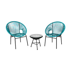 Constructed with sturdy steel pipe featuring high solidness and stability while also being waterproof <br>Made of high-quality plastic rope which has excellent weather resistance and is suitable for outdoor use <br>Chairs with ergonomic backrest for ultra