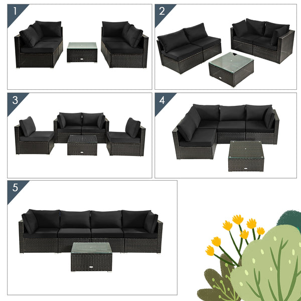 Soft cushions and pillows provide extraordinary comfort <br>The toughened glass tabletop is durable and easy to clean <br>Free combinations for your different needs <br>Detachable covers of cushions are easy to clean <br>Ideal for your patio  backyard por