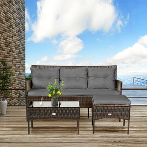 Sturdy steel frame ensures strong weight capacity <br>Premium rattan with all-weather resistance for long-time use <br>Cozy seat with high backrest and soft armrest offers comfort <br>High density cushion with removable cover makes maintenance easier <br>