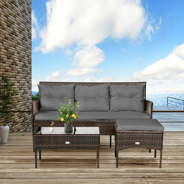 Sturdy steel frame ensures strong weight capacity <br>Premium rattan with all-weather resistance for long-time use <br>Cozy seat with high backrest and soft armrest offers comfort <br>High density cushion with removable cover makes maintenance easier <br>