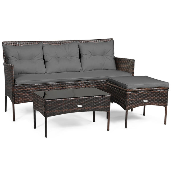 Sturdy steel frame ensures strong weight capacity <br>Premium rattan with all-weather resistance for long-time use <br>Cozy seat with high backrest and soft armrest offers comfort <br>High density cushion with removable cover makes maintenance easier <br>
