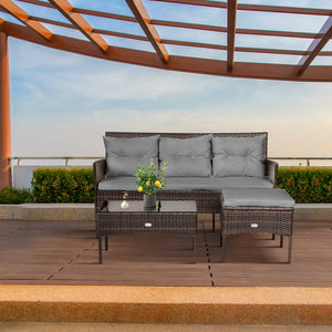 Sturdy steel frame ensures strong weight capacity <br>Premium rattan with all-weather resistance for long-time use <br>Cozy seat with high backrest and soft armrest offers comfort <br>High density cushion with removable cover makes maintenance easier <br>