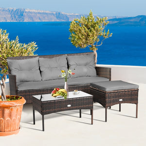 Sturdy steel frame ensures strong weight capacity <br>Premium rattan with all-weather resistance for long-time use <br>Cozy seat with high backrest and soft armrest offers comfort <br>High density cushion with removable cover makes maintenance easier <br>