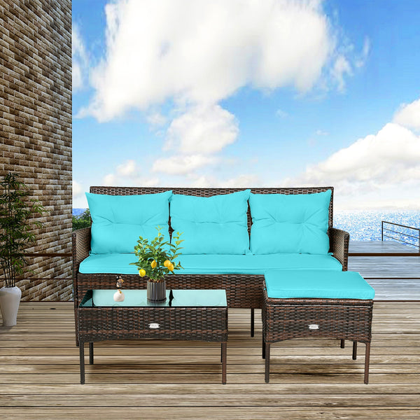 Sturdy steel frame ensures strong weight capacity <br>Premium rattan with all-weather resistance for long-time use <br>Cozy seat with high backrest and soft armrest offers comfort <br>High density cushion with removable cover makes maintenance easier <br>
