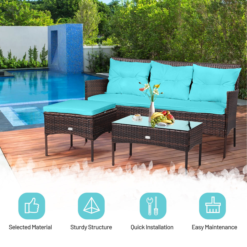 Sturdy steel frame ensures strong weight capacity <br>Premium rattan with all-weather resistance for long-time use <br>Cozy seat with high backrest and soft armrest offers comfort <br>High density cushion with removable cover makes maintenance easier <br>