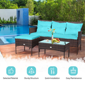 Sturdy steel frame ensures strong weight capacity <br>Premium rattan with all-weather resistance for long-time use <br>Cozy seat with high backrest and soft armrest offers comfort <br>High density cushion with removable cover makes maintenance easier <br>