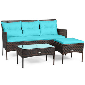 Sturdy steel frame ensures strong weight capacity <br>Premium rattan with all-weather resistance for long-time use <br>Cozy seat with high backrest and soft armrest offers comfort <br>High density cushion with removable cover makes maintenance easier <br>
