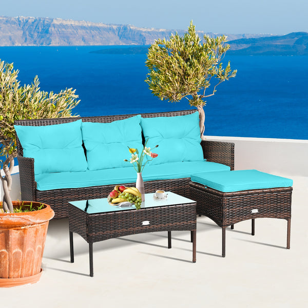 Sturdy steel frame ensures strong weight capacity <br>Premium rattan with all-weather resistance for long-time use <br>Cozy seat with high backrest and soft armrest offers comfort <br>High density cushion with removable cover makes maintenance easier <br>