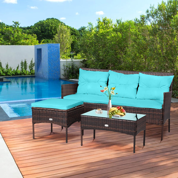 Sturdy steel frame ensures strong weight capacity <br>Premium rattan with all-weather resistance for long-time use <br>Cozy seat with high backrest and soft armrest offers comfort <br>High density cushion with removable cover makes maintenance easier <br>