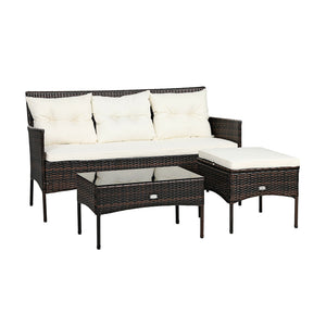 Sturdy steel frame ensures strong weight capacity <br>Premium rattan with all-weather resistance for long-time use <br>Cozy seat with high backrest and soft armrest offers comfort <br>High density cushion with removable cover makes maintenance easier <br>