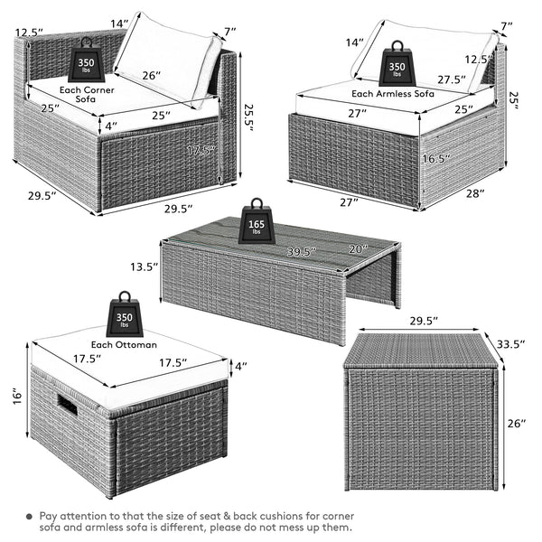 The full set comes in 4 separate packages  which might not arrive on the same day<br>8-piece seat for more creative combinations<br>Fetch different belongings with ease because of the practical coffee table<br>Sturdier and safer to use with high quality t