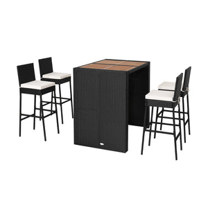 Delivery time may vary per box because of 2 boxes shipment <br>The second box includes all needed screws <br>Space-saving design by tucking bar stools under the table <br>Selected PE wicker for modern appearance and weather resistance <br>Come with solid 