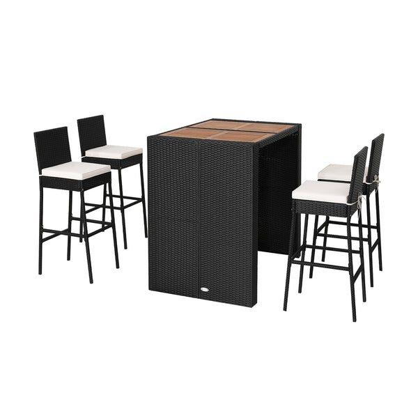 Delivery time may vary per box because of 2 boxes shipment <br>The second box includes all needed screws <br>Space-saving design by tucking bar stools under the table <br>Selected PE wicker for modern appearance and weather resistance <br>Come with solid 