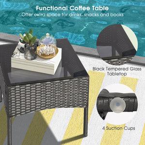 Including 4 Single chairs  2 Ottomans  2 Coffee tables  4 Single chair cushions  2 Ottoman cushions and Instruction<br>Will be shipped in 2 boxes so the arriving time may be different<br>Screw bag for the whole set is in box 1<br>Please avoid rain exposur