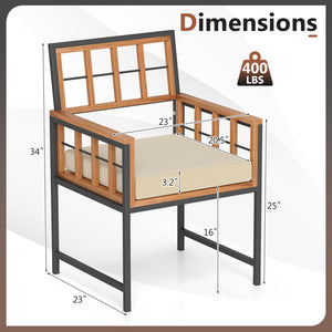 The surface of the wood is splinter-free  providing a smooth and safe touch<br>Add a touch of rustic charm thanks to its natural wood grain<br>Ensure stability and reliability with sturdy metal construction<br>Reinforced crossbars are added to the frame f