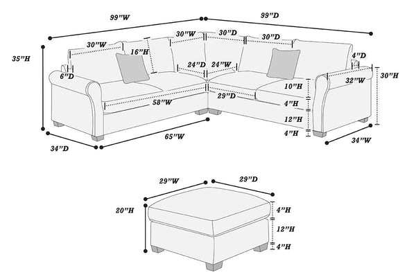 4-PCS SECTIONAL SOFA