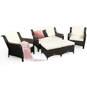 Durable and weather-resistant material can be used for a long time<br>Sturdy frame ensures strong stability and large bearing capacity<br>6 soft seat cushions and 4 back cushions provide more comfort<br>Removable cushion cover with zipper makes it conveni