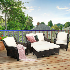 Durable and weather-resistant material can be used for a long time<br>Sturdy frame ensures strong stability and large bearing capacity<br>6 soft seat cushions and 4 back cushions provide more comfort<br>Removable cushion cover with zipper makes it conveni
