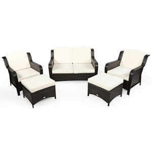 Durable and weather-resistant material can be used for a long time<br>Sturdy frame ensures strong stability and large bearing capacity<br>6 soft seat cushions and 4 back cushions provide more comfort<br>Removable cushion cover with zipper makes it conveni