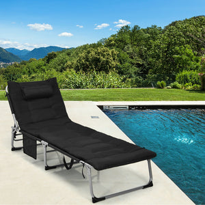 Our folding chaise lounge is a perfect combination of functionality and utility. Â  The chaise lounge is fully assembled and easy to adjust with the triangle locking system. And itâ€™s suitable for both indoor and outdoor use  such as poolside  garden  ba