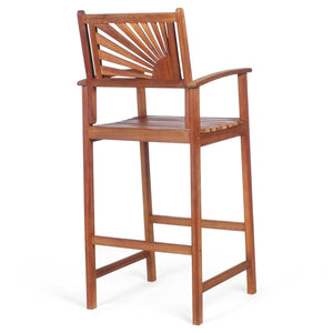 Premium acacia wood is perfect for patio use <br>Stools are crafted naturally without harmful elements <br>Tightened connection ensures high stability <br>Horizontal bars and solid legs avoid wobbling <br>Comfortable seat effectively relieves your fatigue