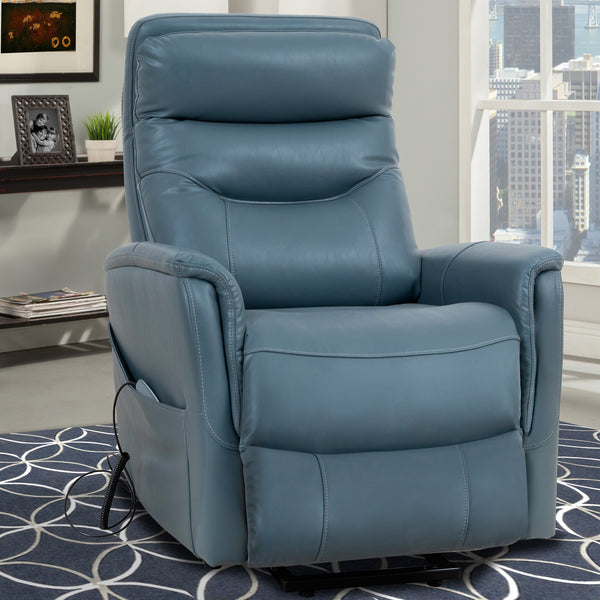 Gemini - Softy Azure Power Lift Recliner with Articulating Headrest Two Pack