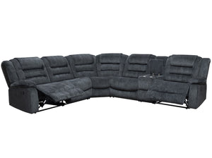 Bolton - Misty Storm 6 Piece Modular Reclining Sectional and Entertainment Console