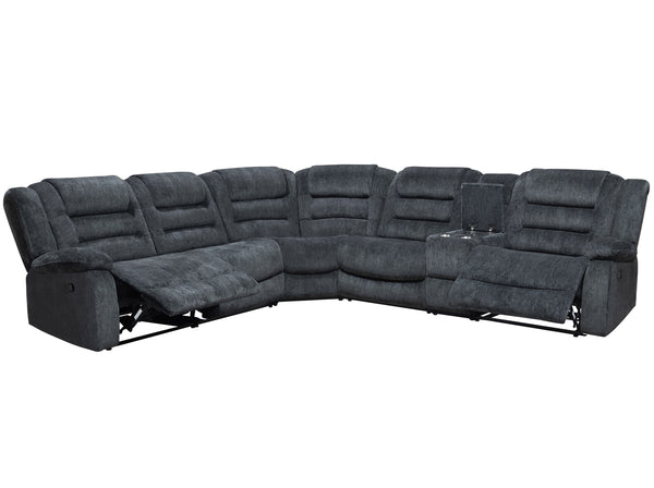 Bolton - Misty Storm 6 Piece Modular Reclining Sectional and Entertainment Console