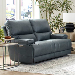 Whitman - Verona Azure - Powered By Freemotion Cordless Power Reclining Loveseat