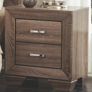 Kauffman Nightstand with 2 Drawers and Tapered Feet