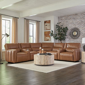 Modesto - Sable 7 Piece Modular Power Reclining Sectional with Power Adjustable Headrests