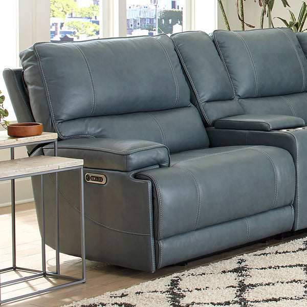 Whitman - Verona Azure - Powered By Freemotion Power Cordless Left Arm Facing Recliner