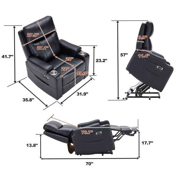 Logan Vegan Leather Power Lift Recliner