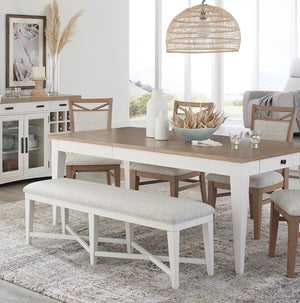 Americana Modern Dining 49 In. Upholstered Counter Bench