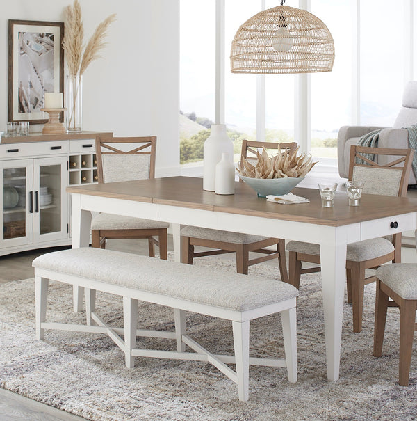 Americana Modern Dining 49 In. Upholstered Counter Bench