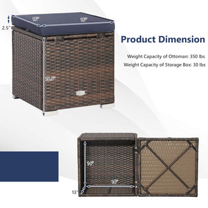 Can be used as a storage box  a footstool  a side table or an additional seat<br>Ample storage space inside offers more convenience<br>Soft seat cushions bring you optimal comfort<br>Smooth zippers make the cushion cover easy to remove and wash<br>Stable 